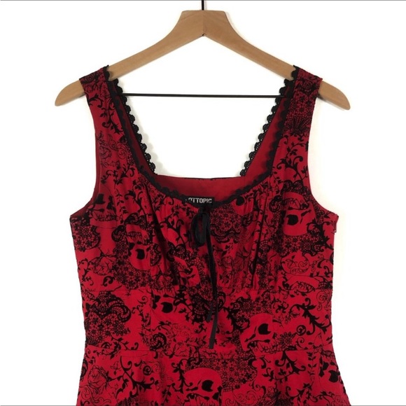 Hot topic filigree skull flared flocked dress - Picture 4 of 16